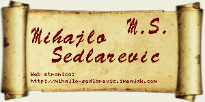 Mihajlo Sedlarević vizit kartica